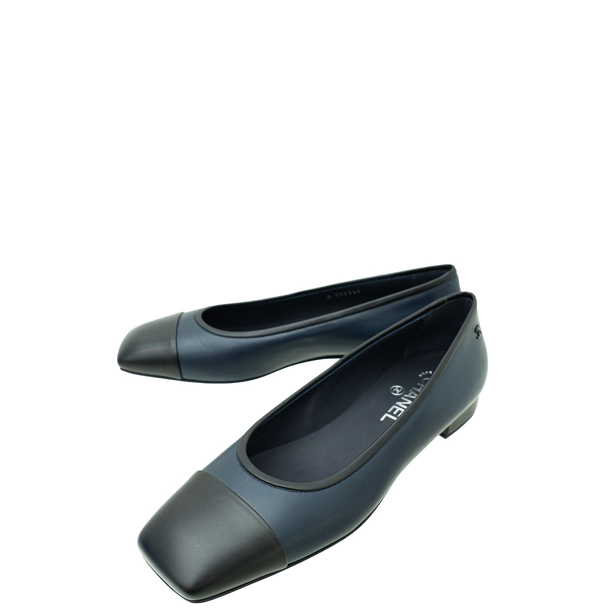 Chanel Bicolor CC Cap Toe Flat Ballerina 39.5