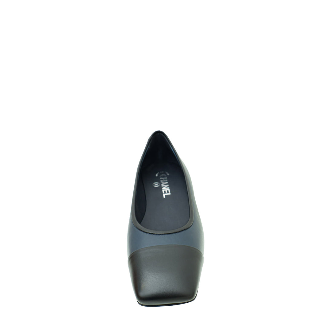 Chanel Bicolor CC Cap Toe Flat Ballerina 39.5