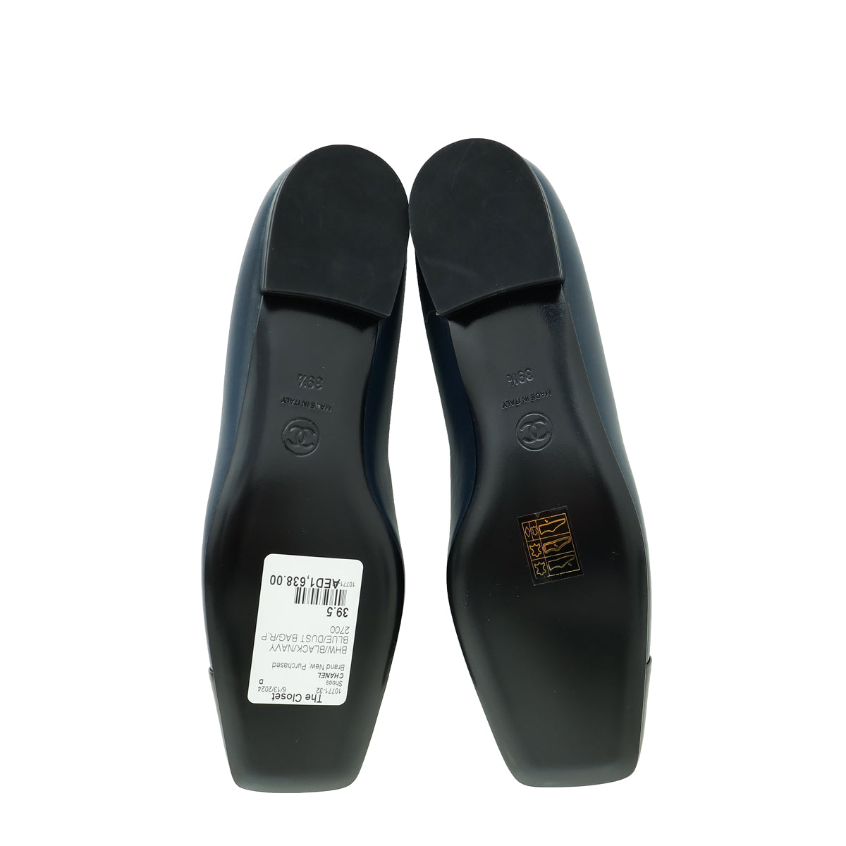 Chanel Bicolor CC Cap Toe Flat Ballerina 39.5