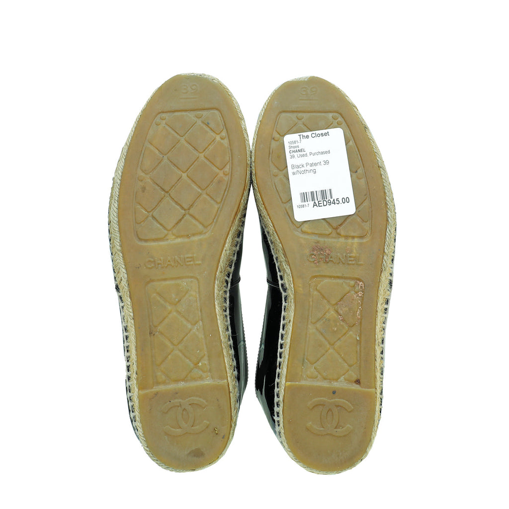 Chanel Black CC Espadrille 39
