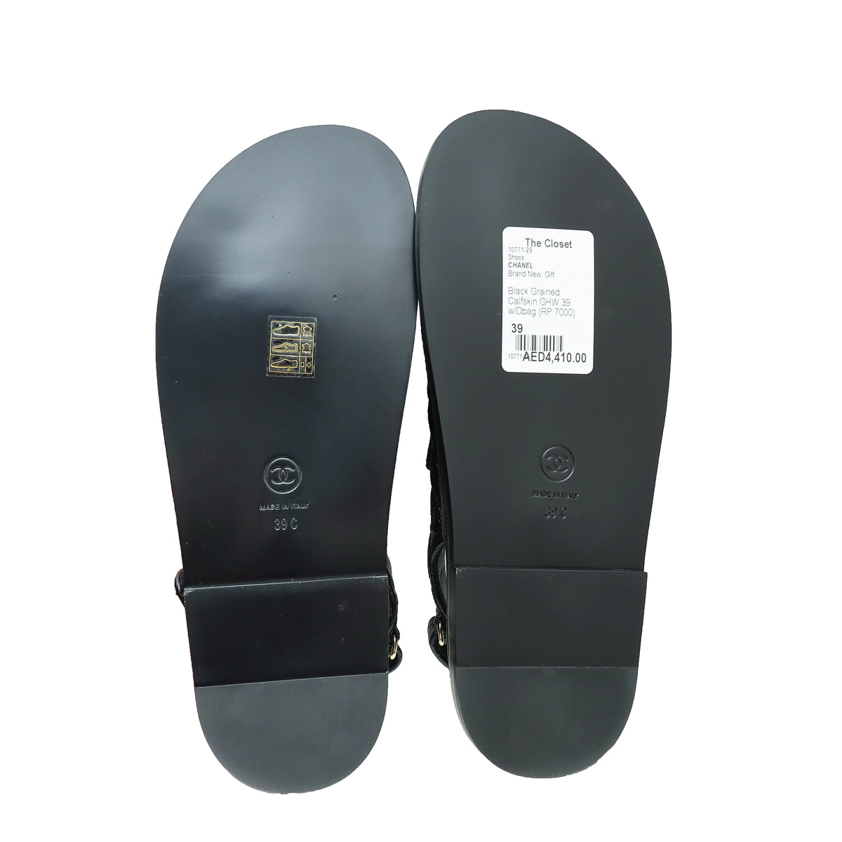 Chanel Black CC Dad Sandal 39