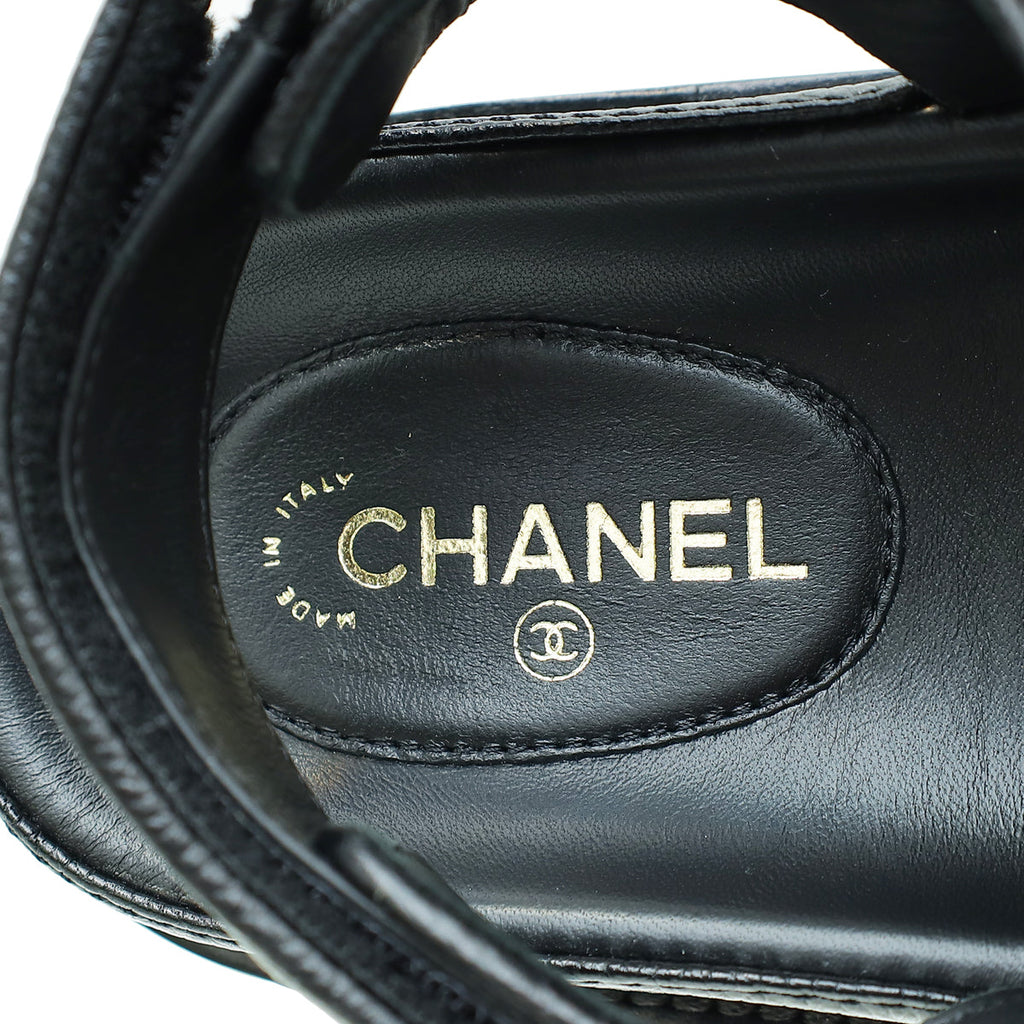 Chanel Black CC Dad Sandal 39