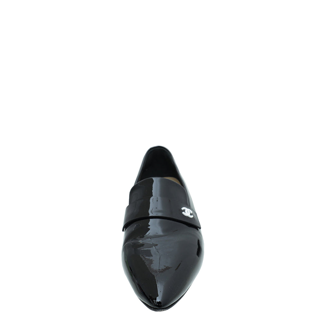 Chanel Black CC Pointed Loafer 39