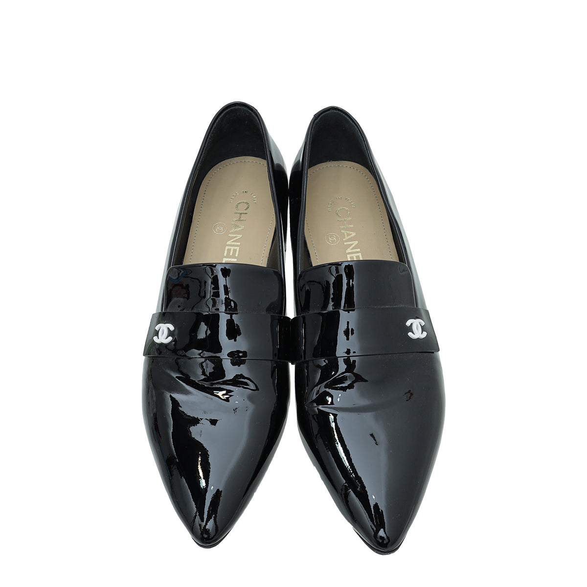 Chanel Black CC Pointed Loafer 39