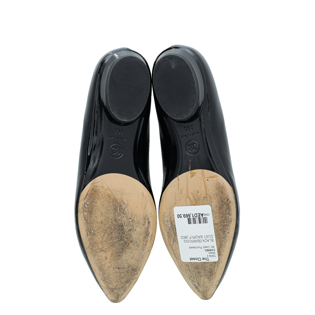 Chanel Black CC Pointed Loafer 39