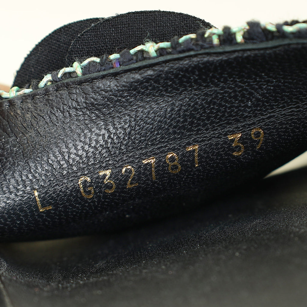 Chanel Black Camellia Mules