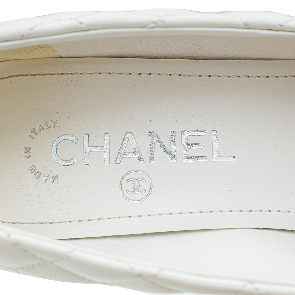 Chanel Bicolor CC Cap Toe Chain Quilted Pump 39