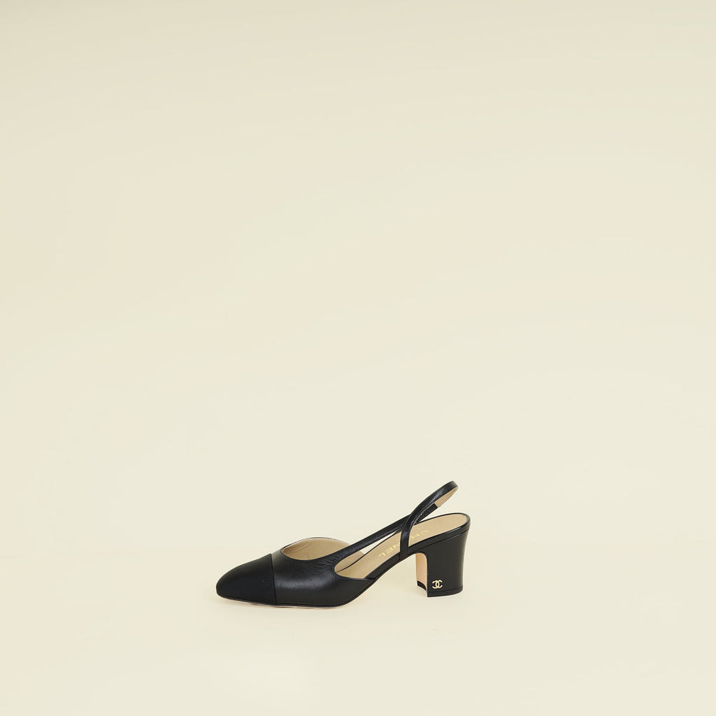 Chanel Black Slingback Pumps 39