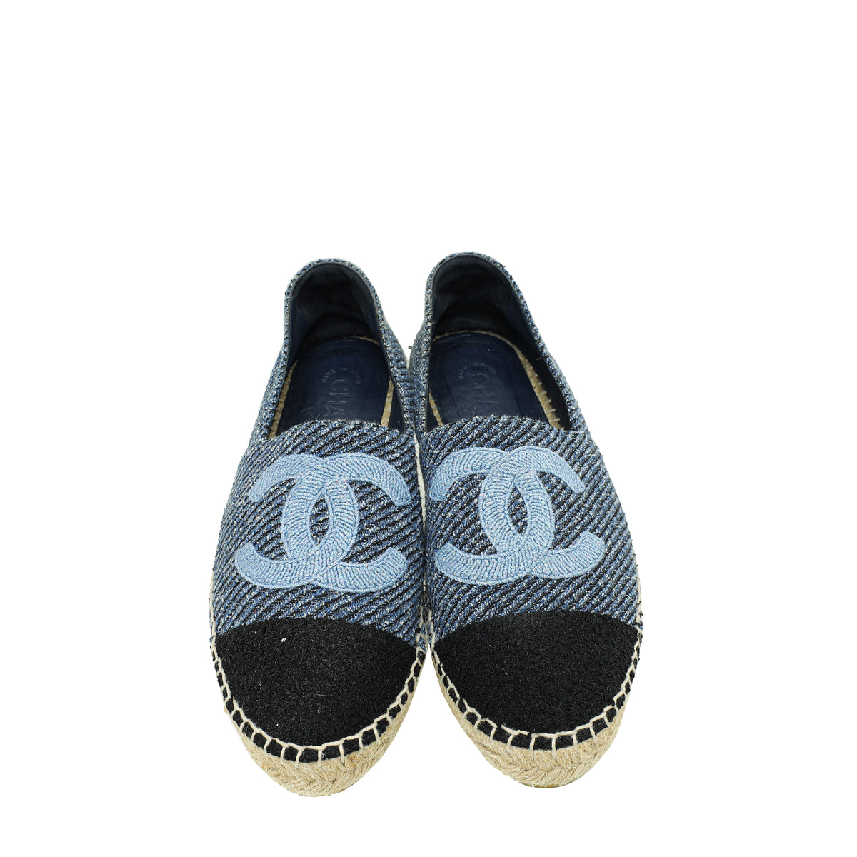 Chanel Bicolor CC Tweed Espadrille 39