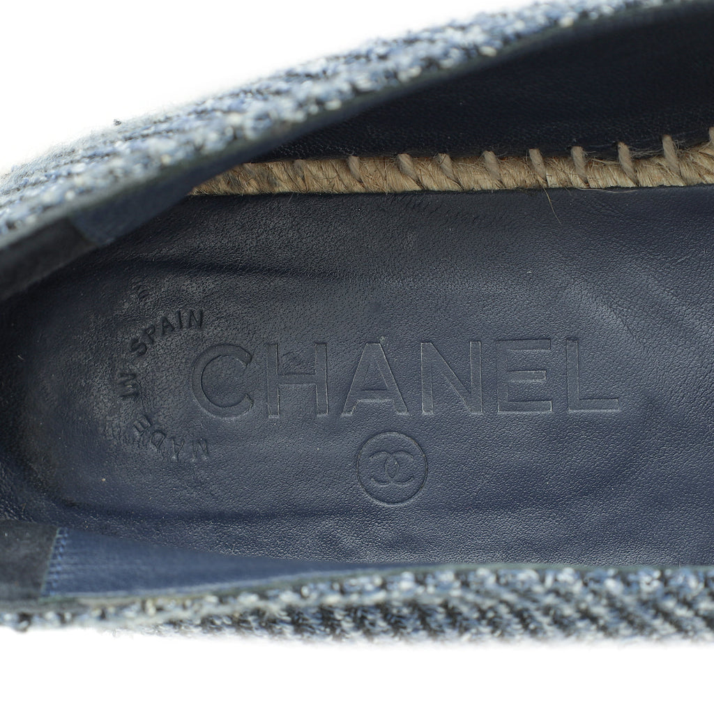 Chanel Bicolor CC Tweed Espadrille 39