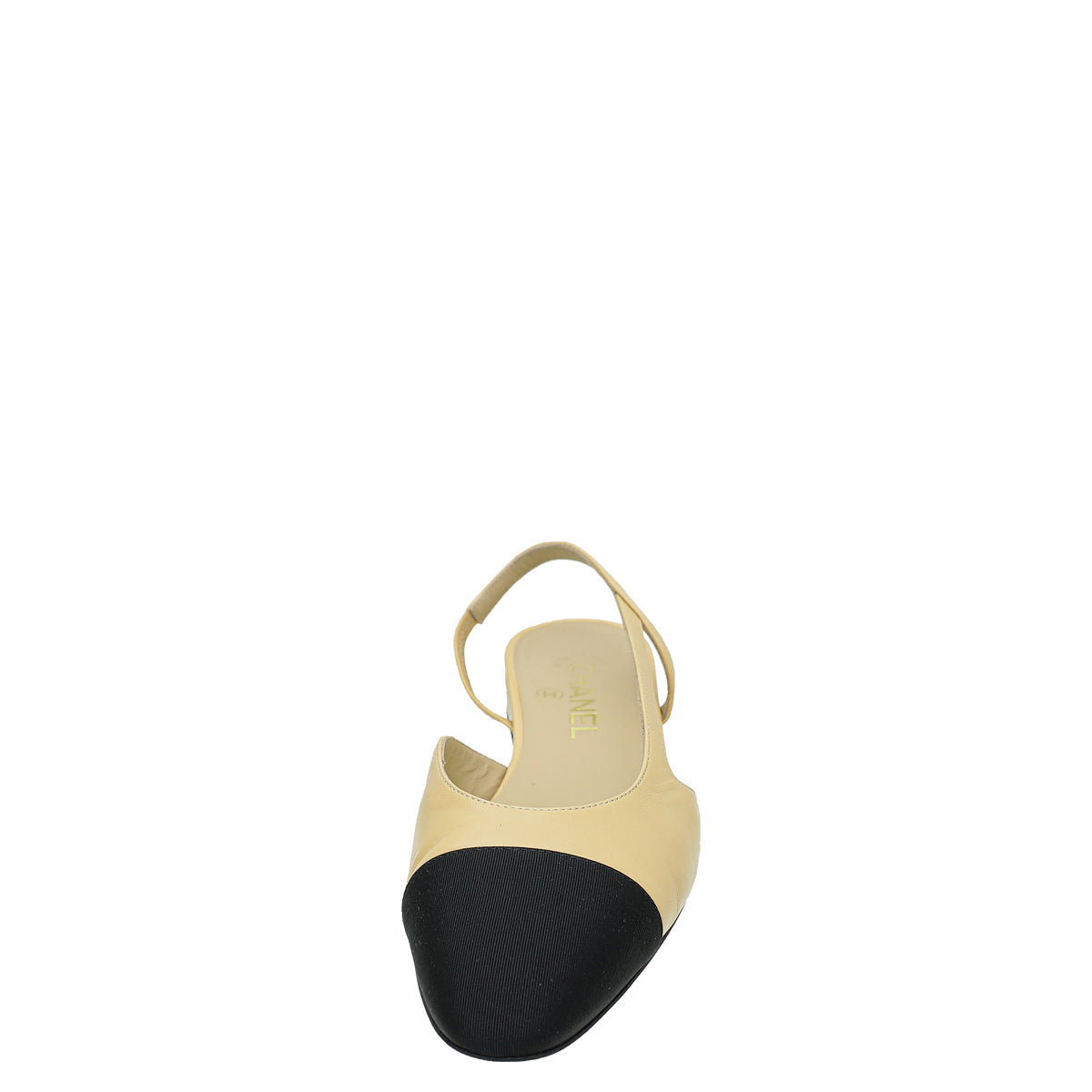Chanel Bicolor CC Cap Toe Flat Slingback 39