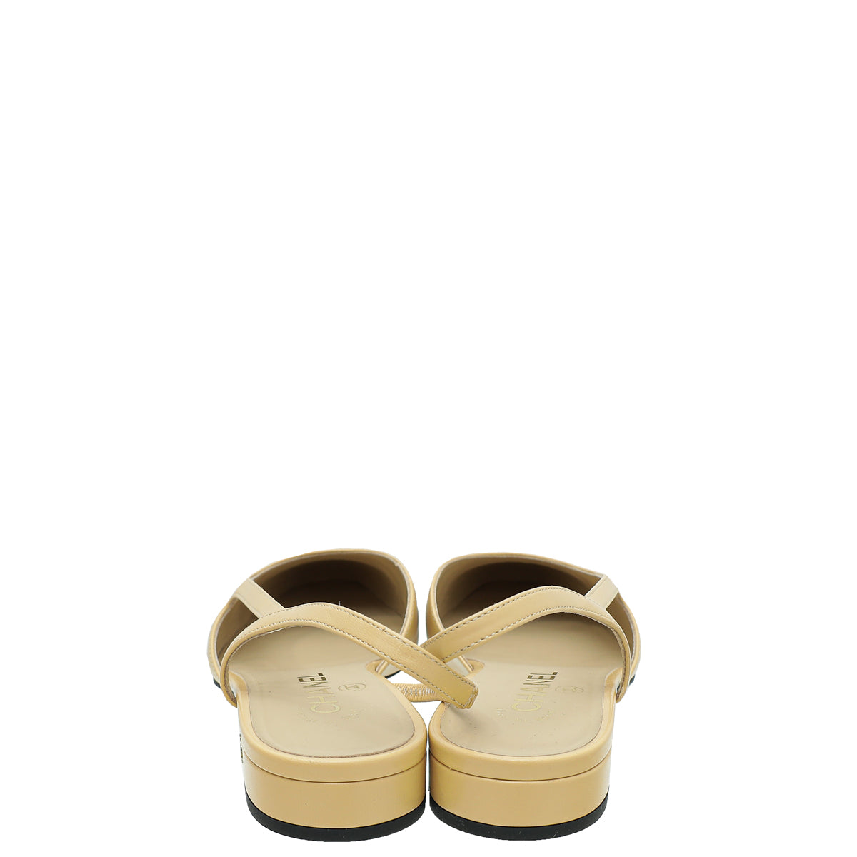 Chanel Bicolor CC Cap Toe Flat Slingback 39