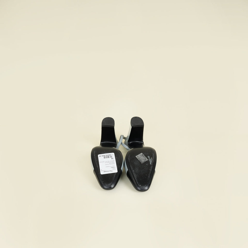 Chanel Bicolor CC Cap Slingback Pump 39
