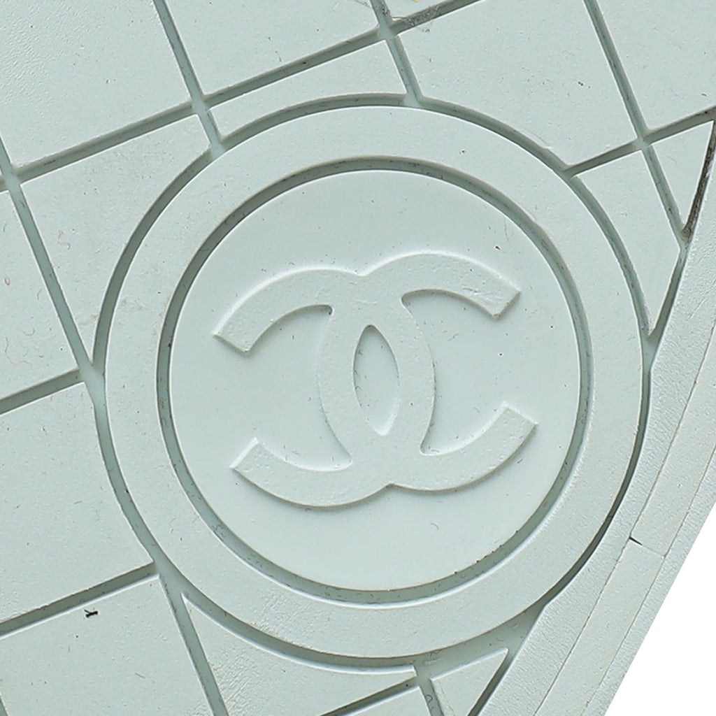 Chanel Bicolor Logo Embroidered Low Top Sneakers 39