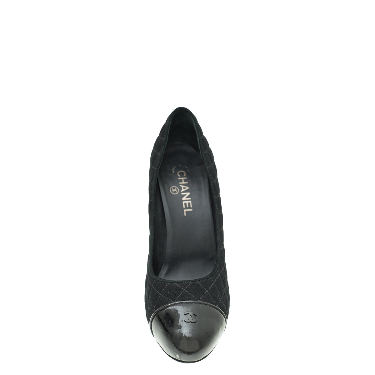 Chanel Black CC Captoe Quilted Pumps 40.5