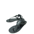 Chanel Black CC Camellia T- Ankle Strap Sandals 40.5