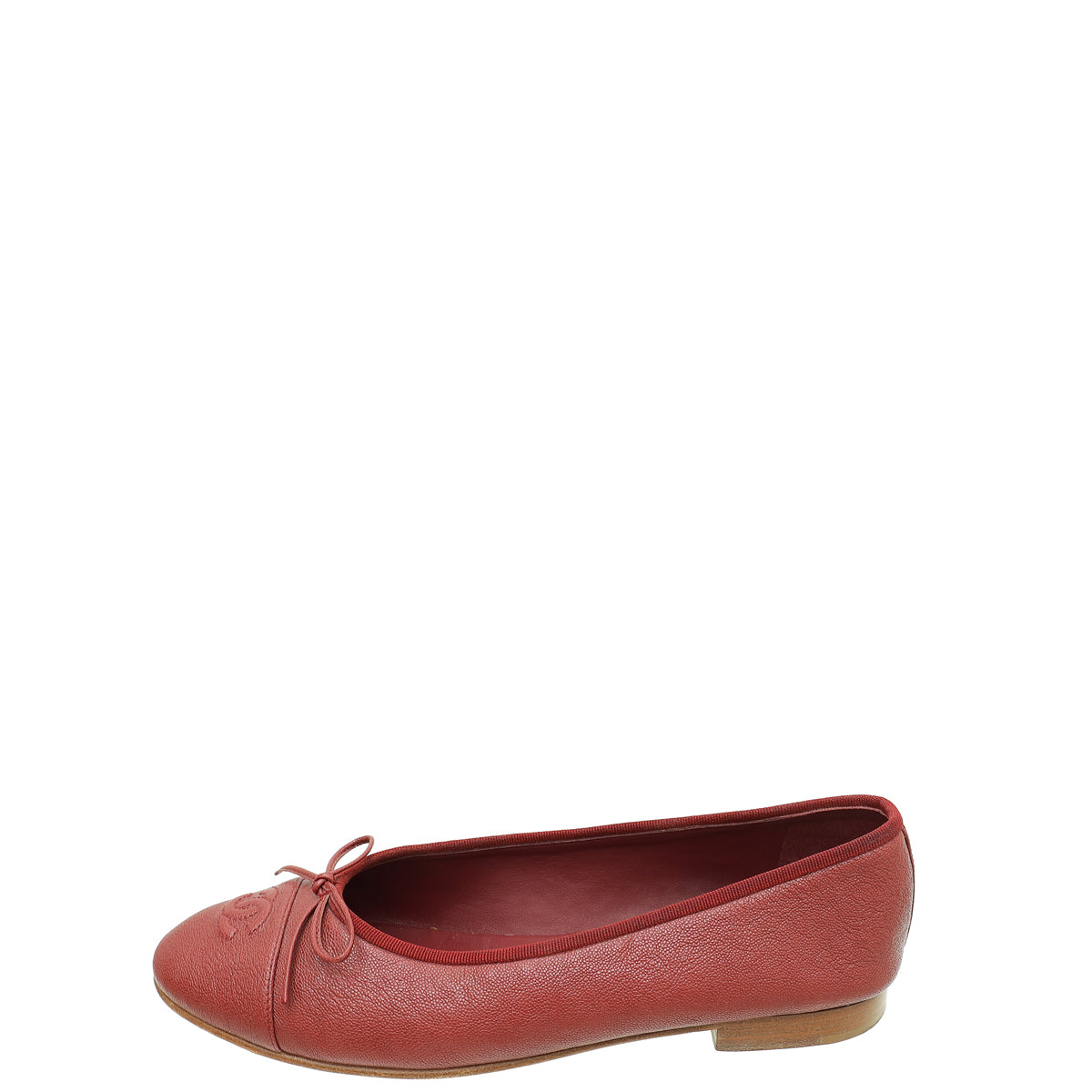 Chanel Dark Red CC Ballet Flats 40.5