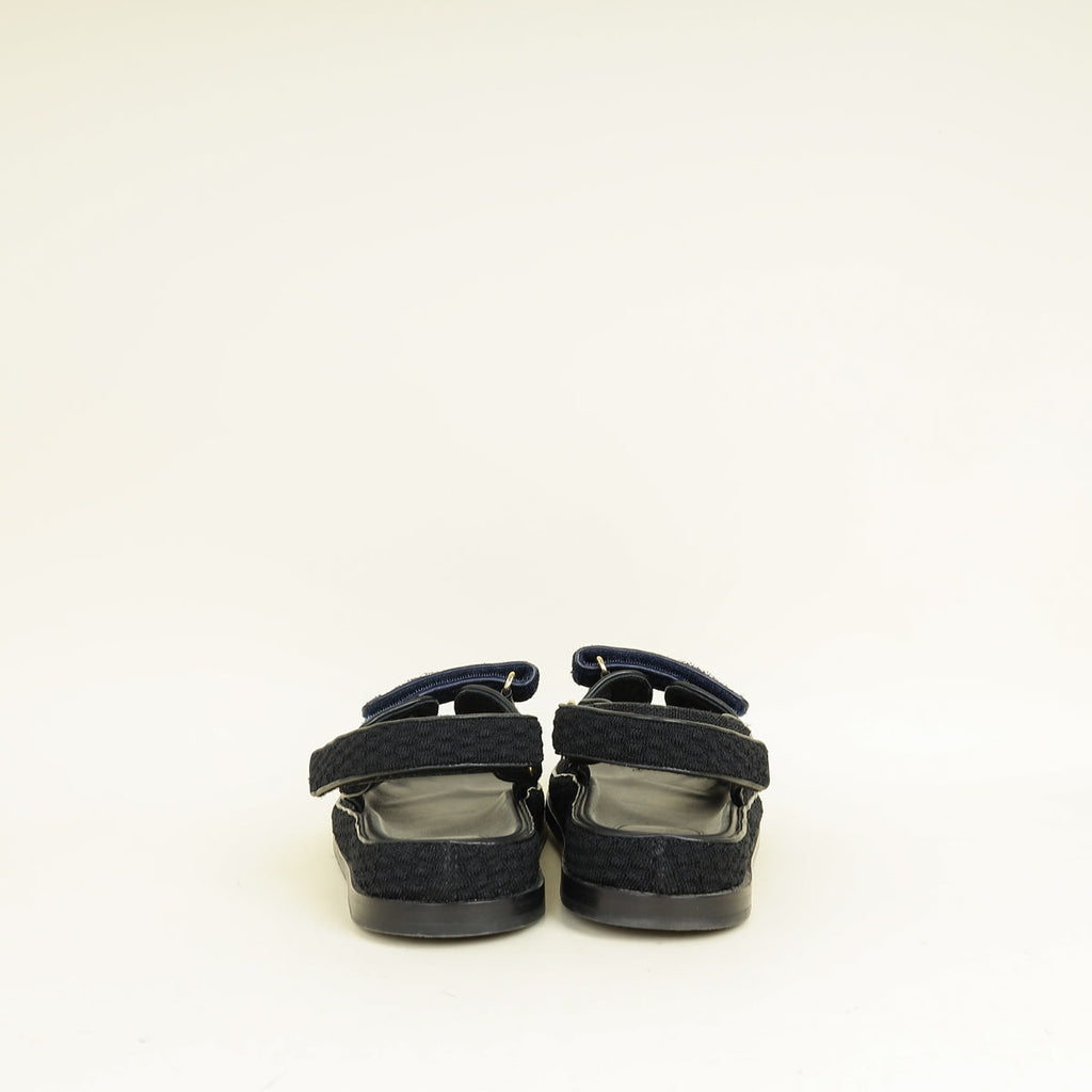 Chanel Tricolor CC Knit Dad Sandals 40.5