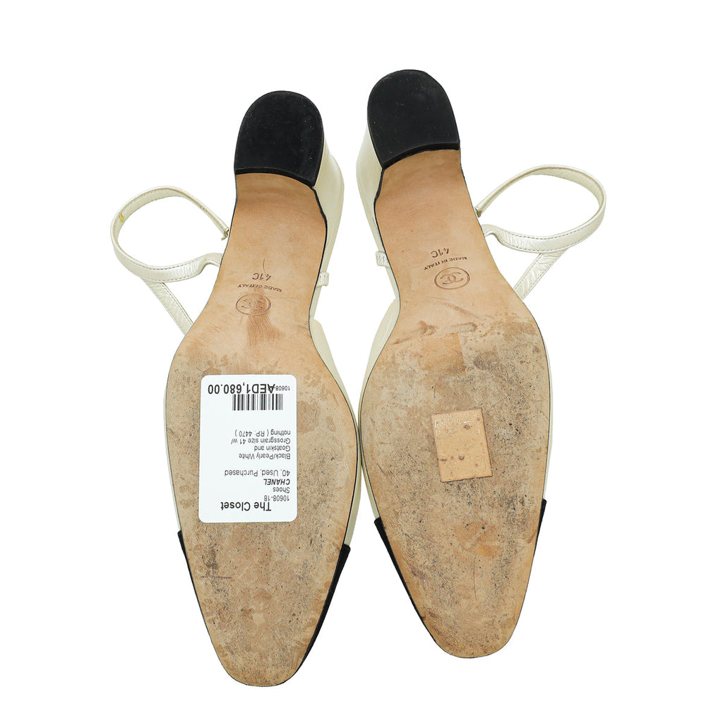 Chanel Bicolor CC Captoe Slingback Pump 41