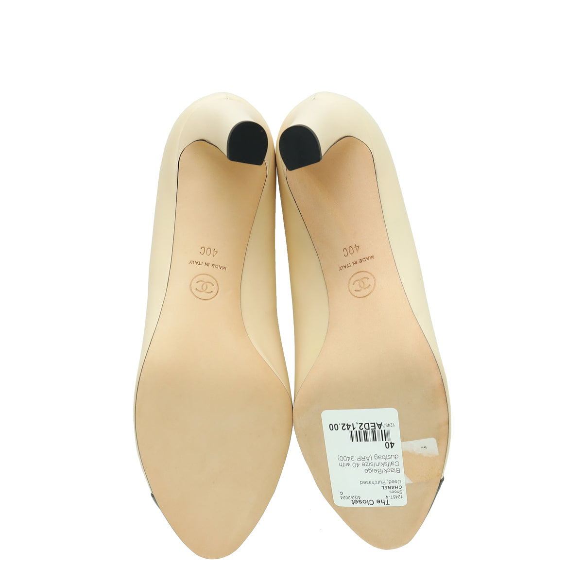 Chanel Bicolor CC Camellia Cap Toe Pump
