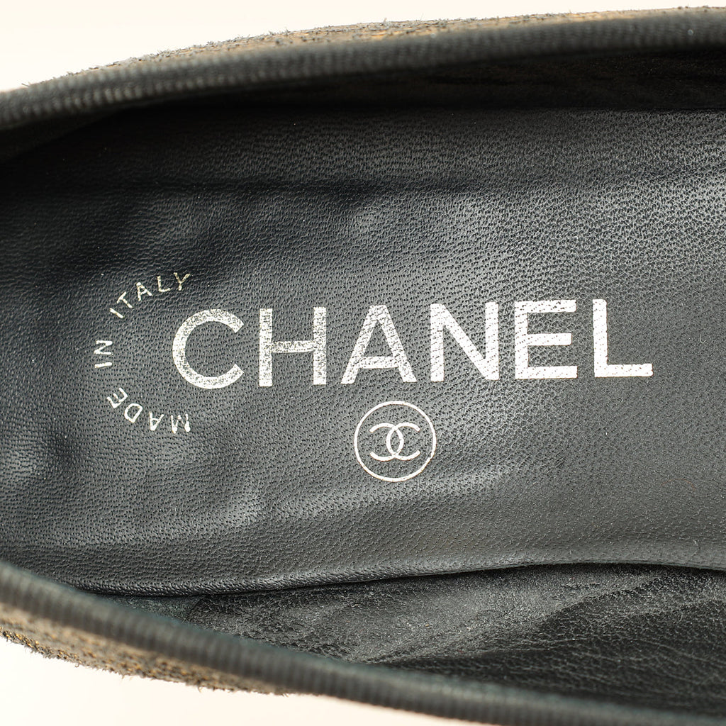 Chanel Bicolor CC Cap Toe Ballerina Laminated Flats 40