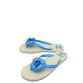 Chanel Bicolor CC Camellia Flip Flops Sandals 40