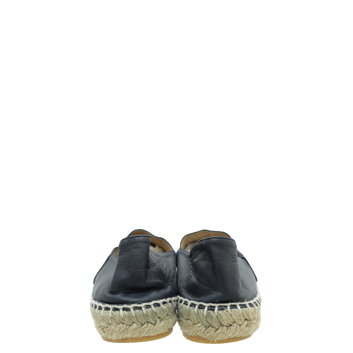 Chanel Navy Blue CC Captoe Lambskin Espadrille 40