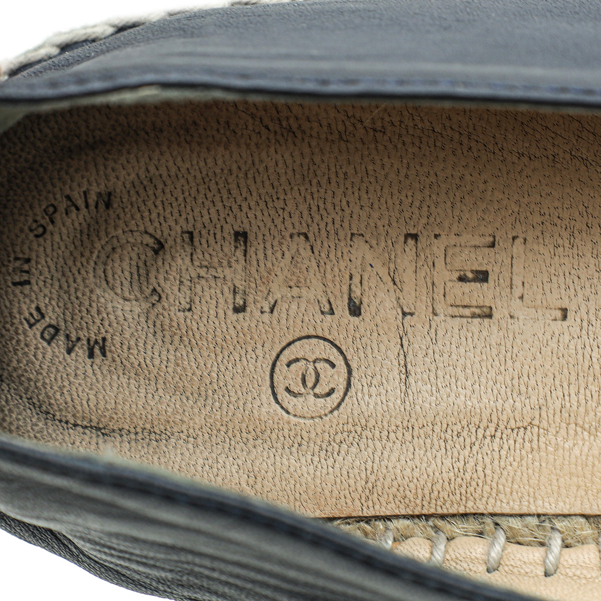 Chanel Navy Blue CC Captoe Lambskin Espadrille 40