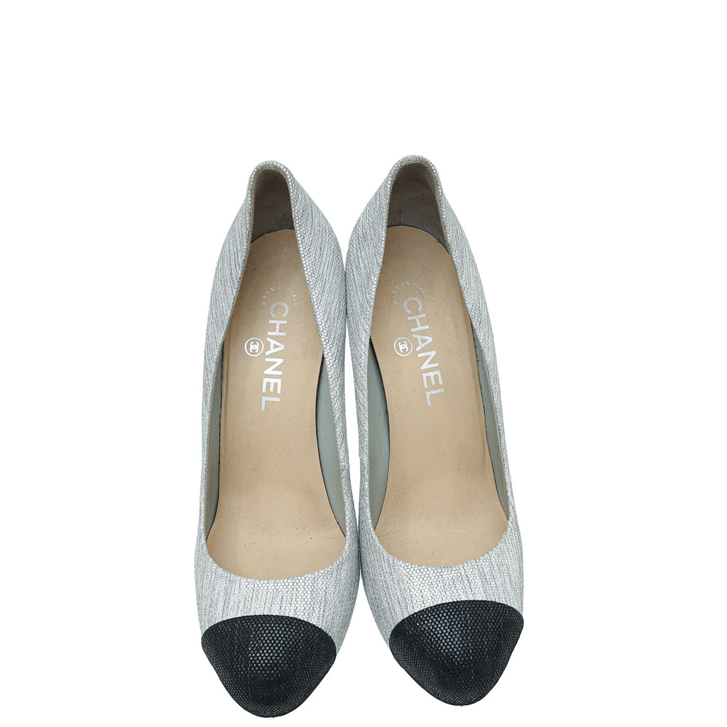 Chanel Cap Toe CC Crystal Pump 40