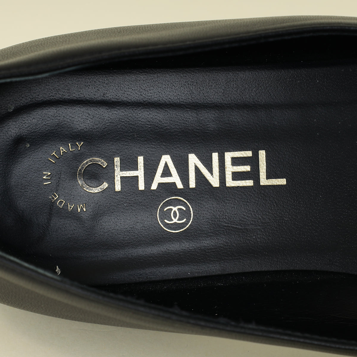 Chanel Black CC Cap Toe Camellia Flower Flat Ballerina 40