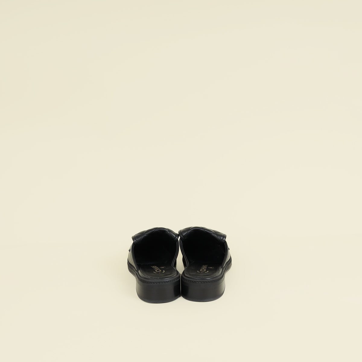 Chanel Black CC Quilted Turnlock Mules 40