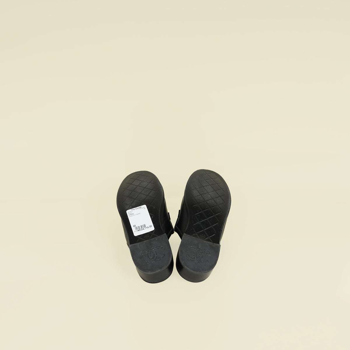 Chanel Black CC Quilted Turnlock Mules 40