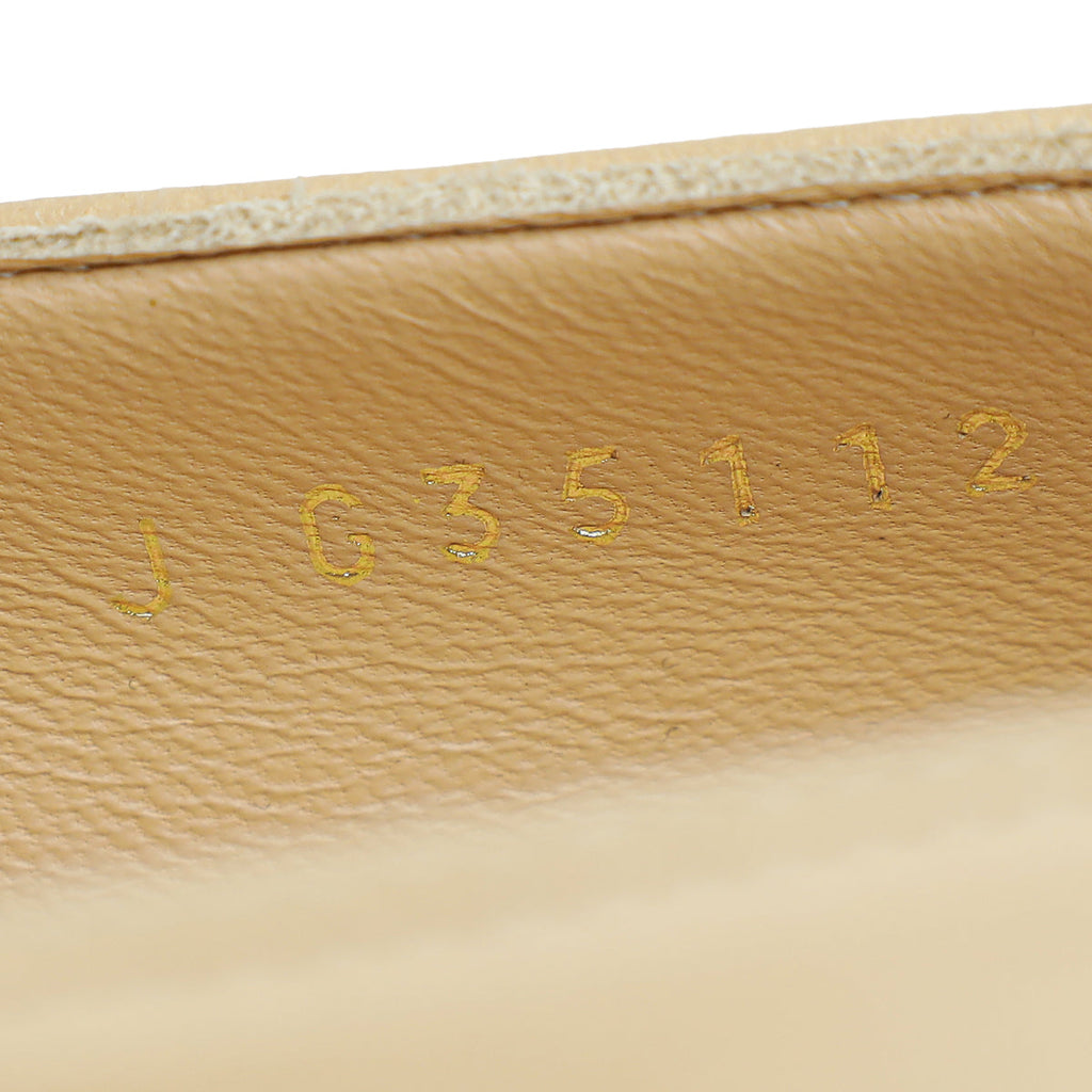 Chanel Leather Cap Toe CC Signature Metal and Pearl on Heel Pumps