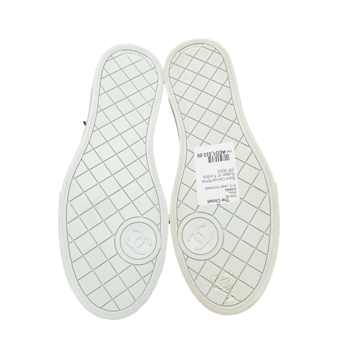 Chanel Bicolor Lace Up Low Top Sneakers 41.5