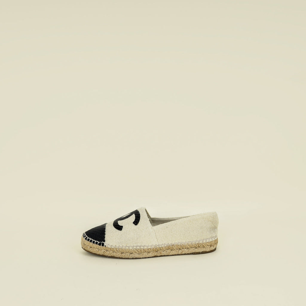 Chanel Bicolor CC Cap Toe Wool Espadrille 41