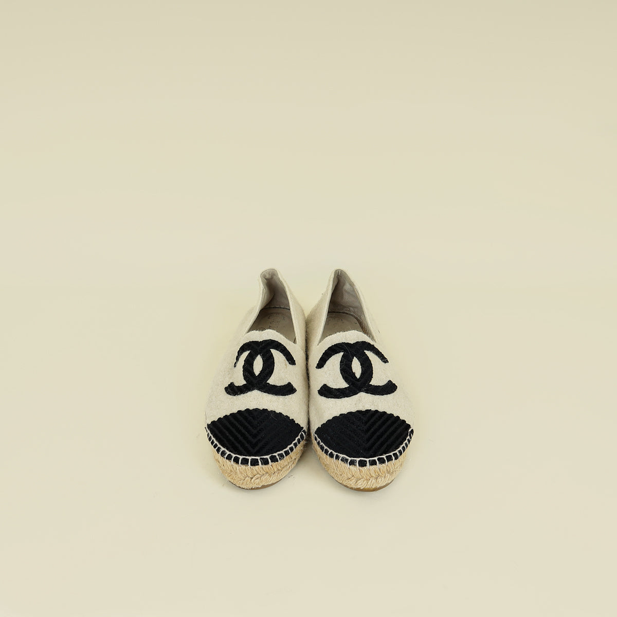 Chanel Bicolor CC Cap Toe Wool Espadrille 41