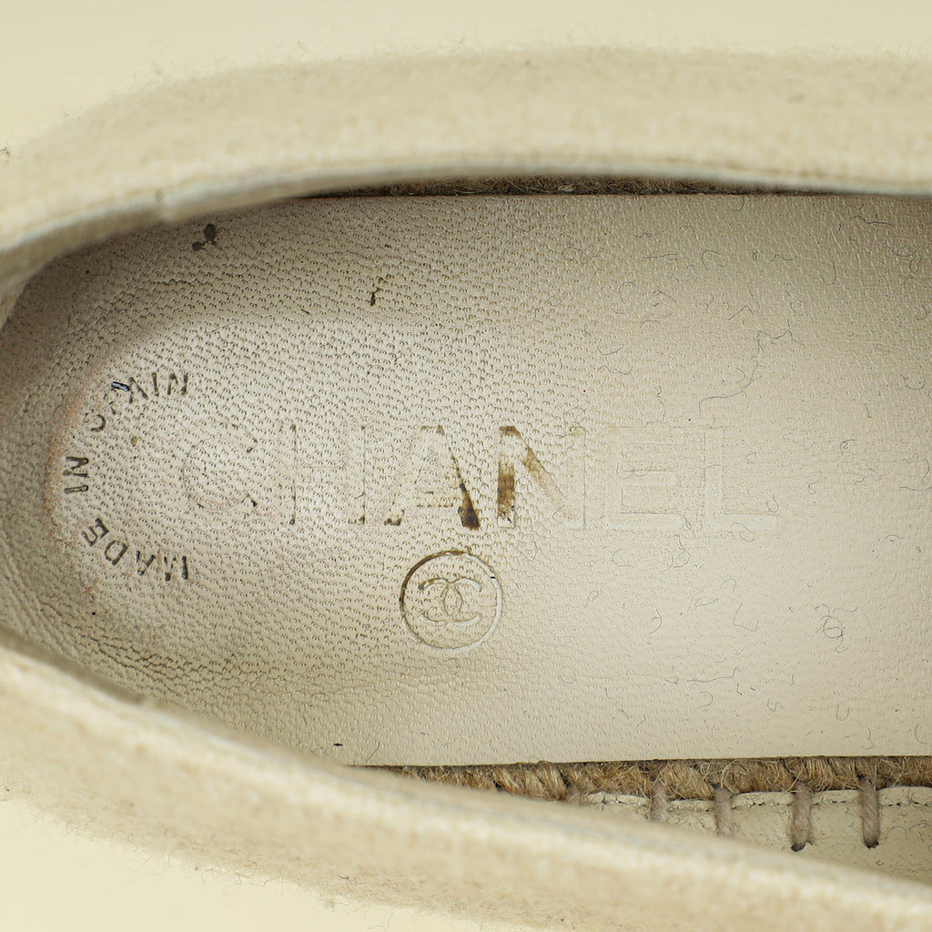 Chanel Bicolor CC Cap Toe Wool Espadrille 41