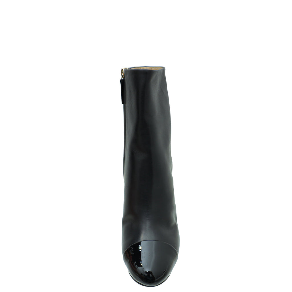 Chanel Black CC Cap Toe Ankle Boot 41