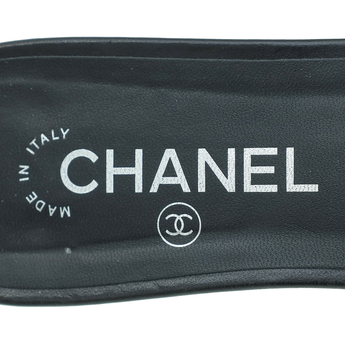 Chanel Black CC Camellia Flower Slide Flat Sandal 41