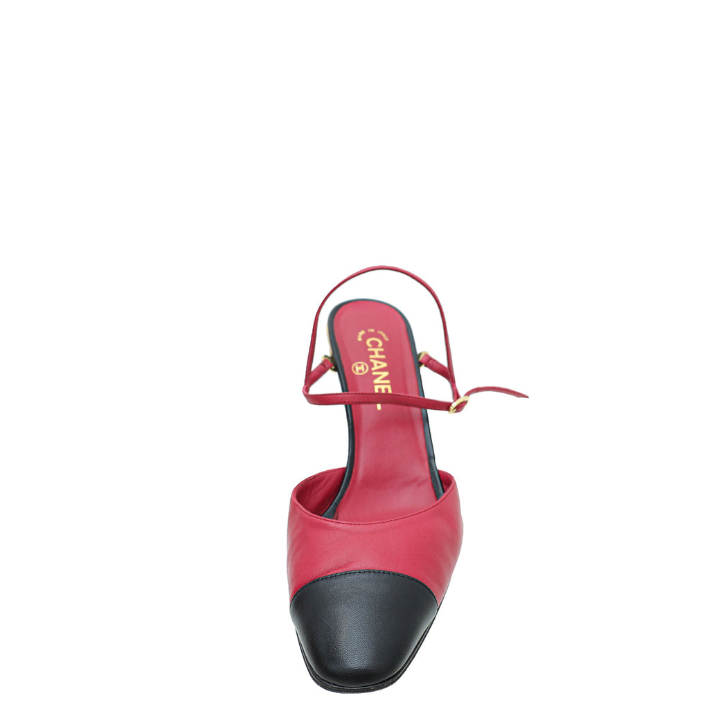 Chanel Bicolor CC Cap Toe Slingback Pump 42