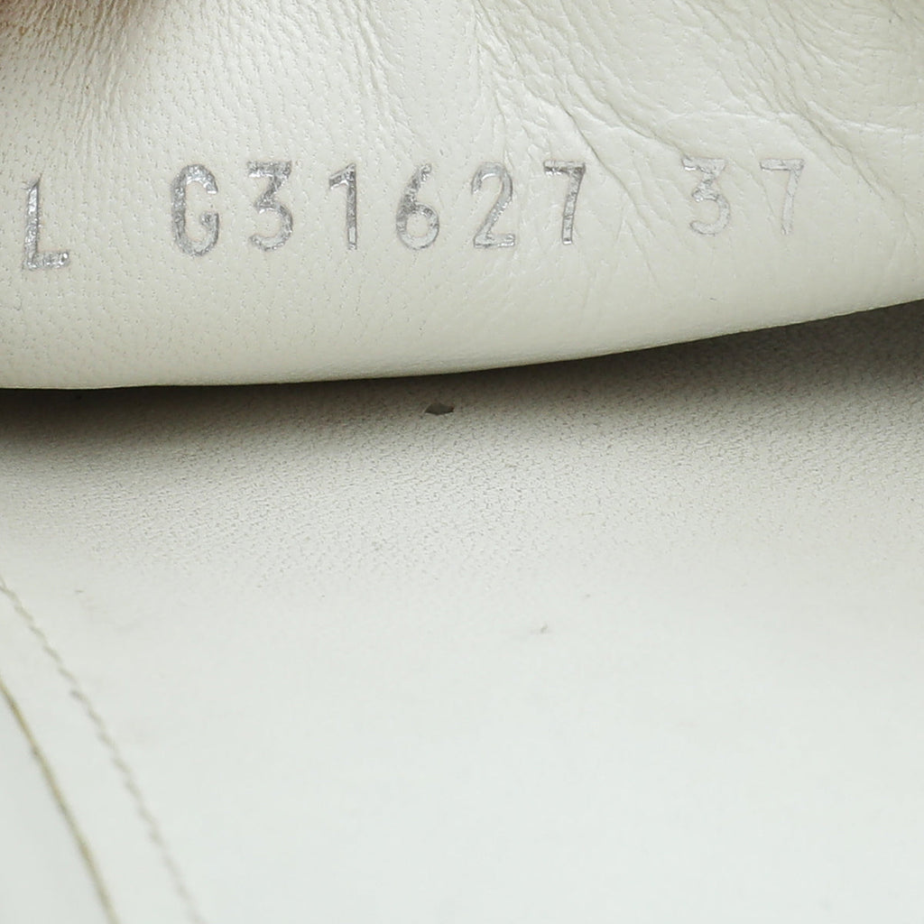 Chanel White Satin CC Charm Chain Slide Sandal 37