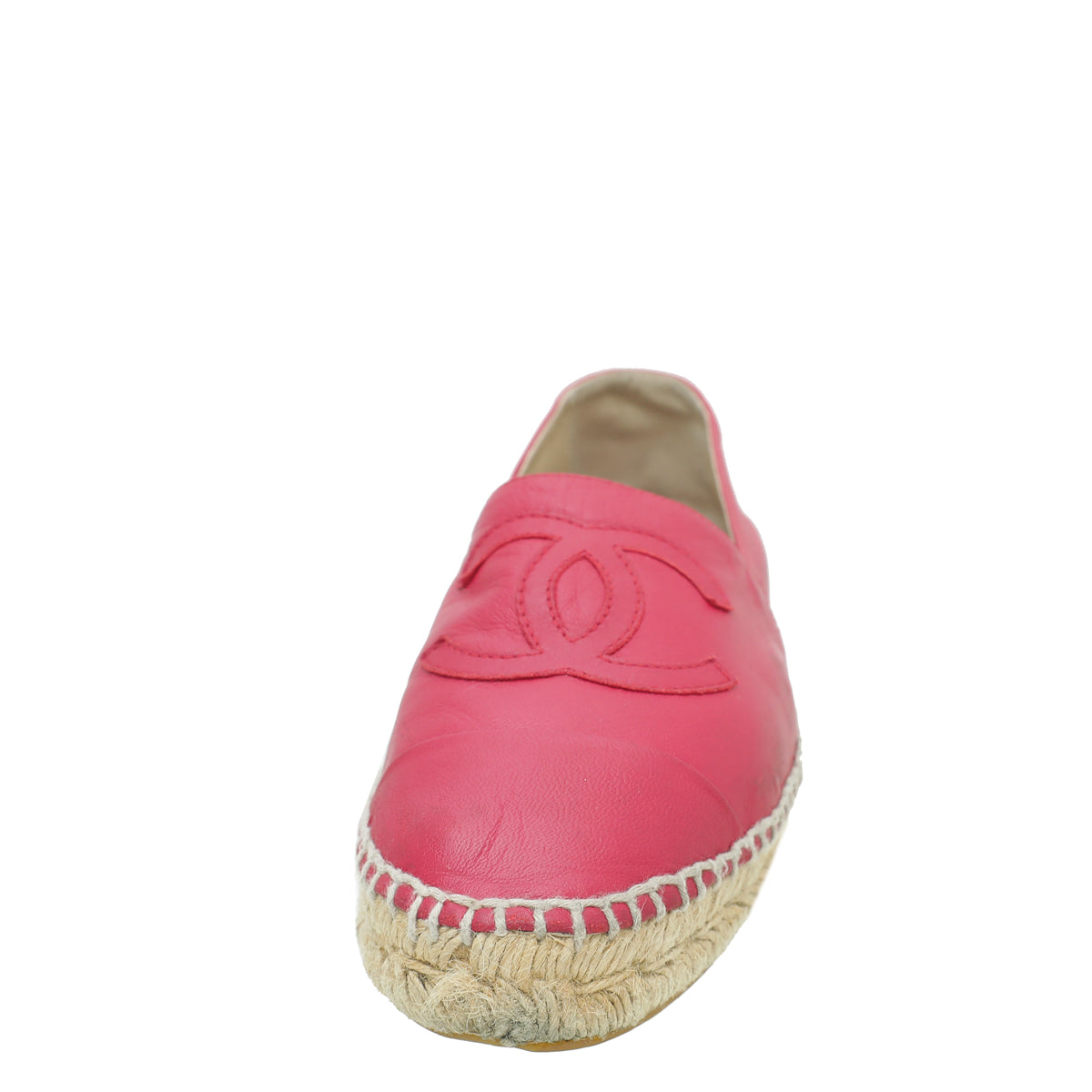 Chanel Red CC Cap Toe Espadrille 38