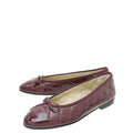 Chanel Burgundy Quilted Ballet Flats 38