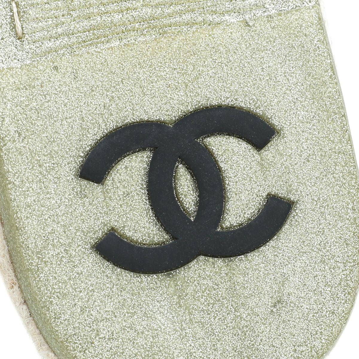 Chanel Metallic Gold CC Flat Espadrille 38.5