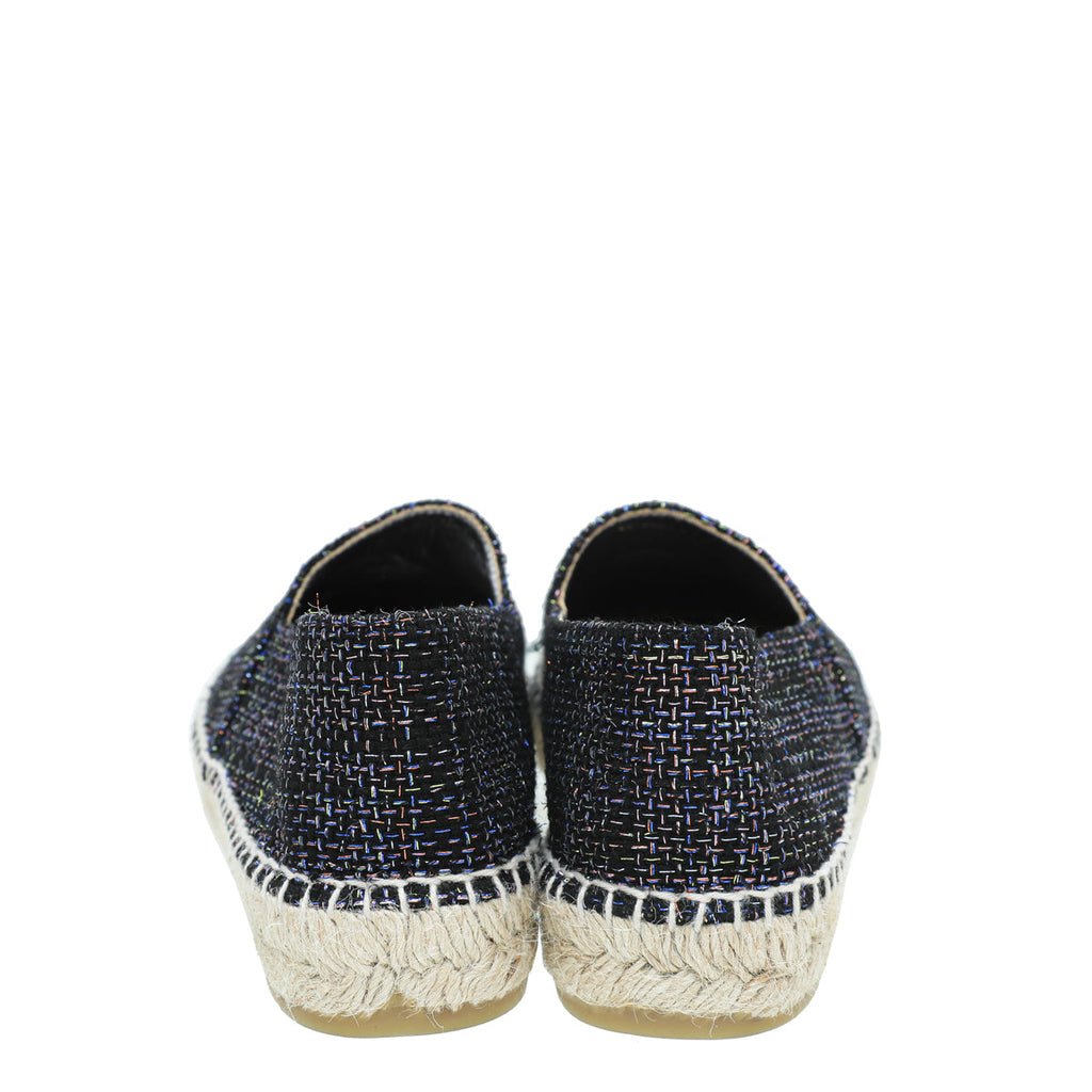Chanel Bronze Multicolor CC Tweed Espadrille 39
