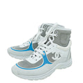 Chanel Light Grey CC Suede Ankle Sneaker 39.5