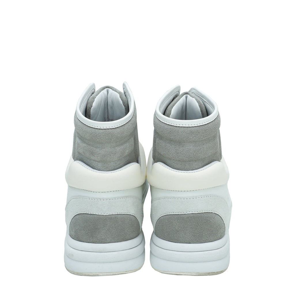 Chanel Light Grey CC Suede Ankle Sneaker 39.5
