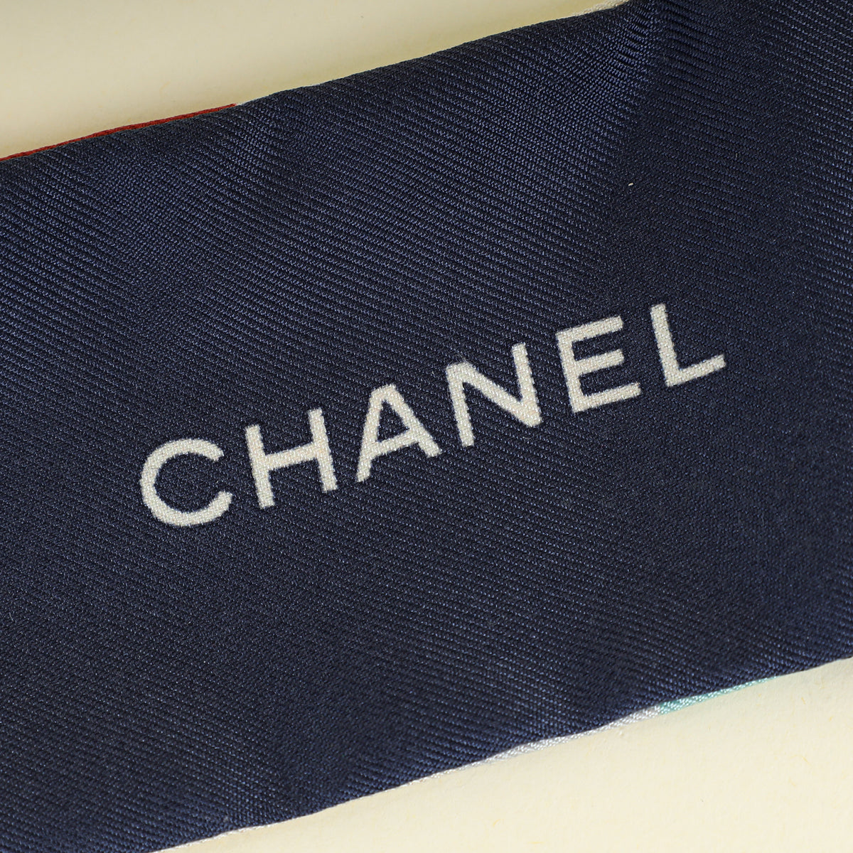 Chanel Multicolor CC 19 Print Silk Twilly Bandeau
