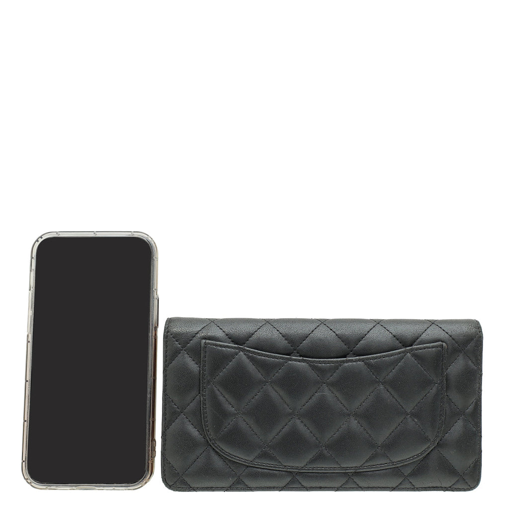 Chanel Black CC Classic Yen Wallet