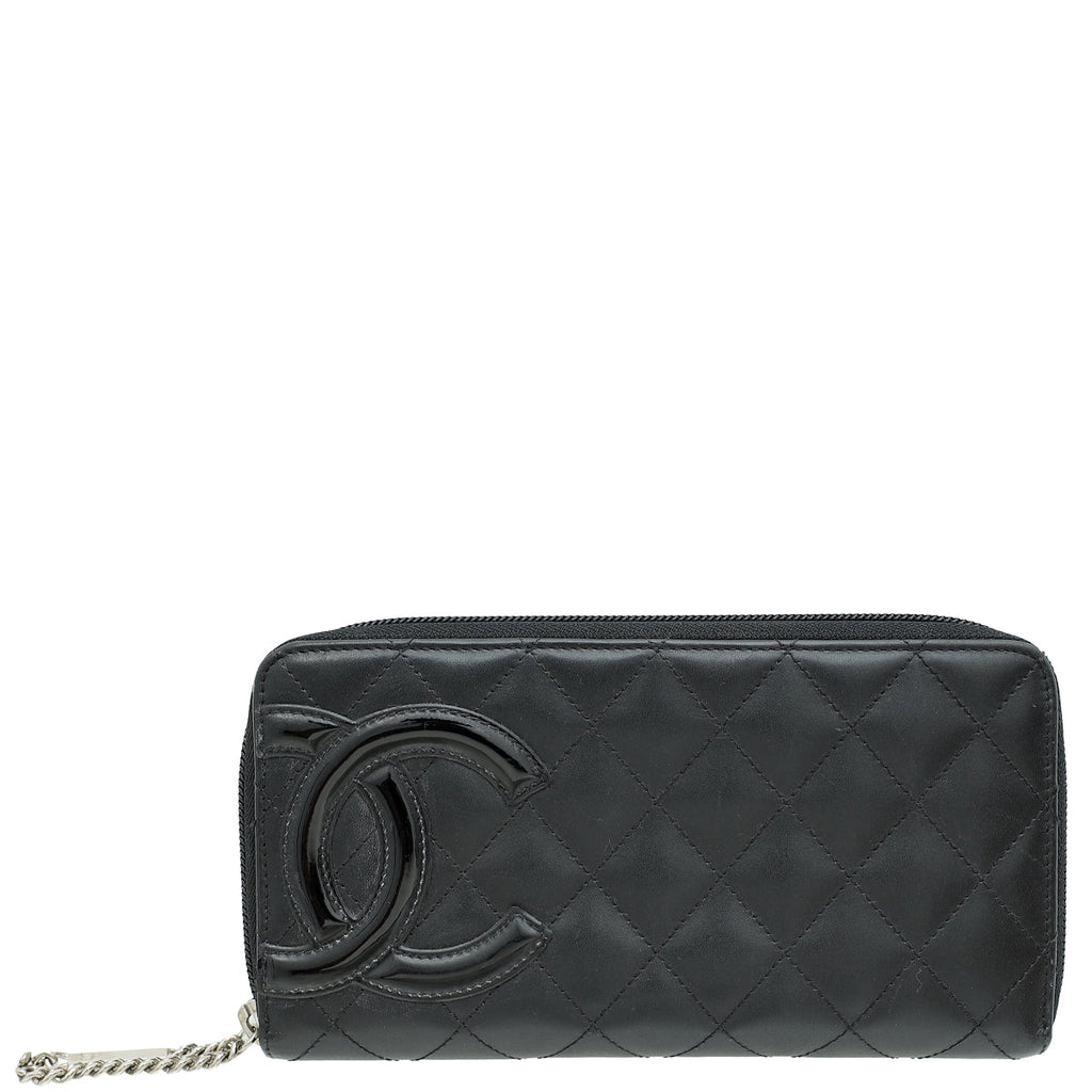 Chanel Black CC Cambon Large Gusset Zip Around Wallet